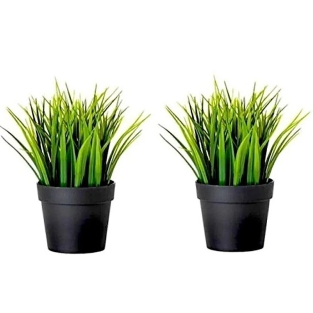 2x IKEA Fejka Artificial Potted Wheat Grass Plant Indoor Outdoor 4